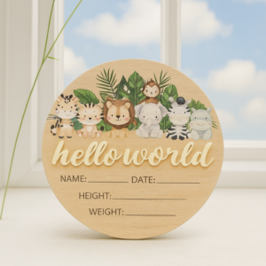 Дървена табелка “Hello World”